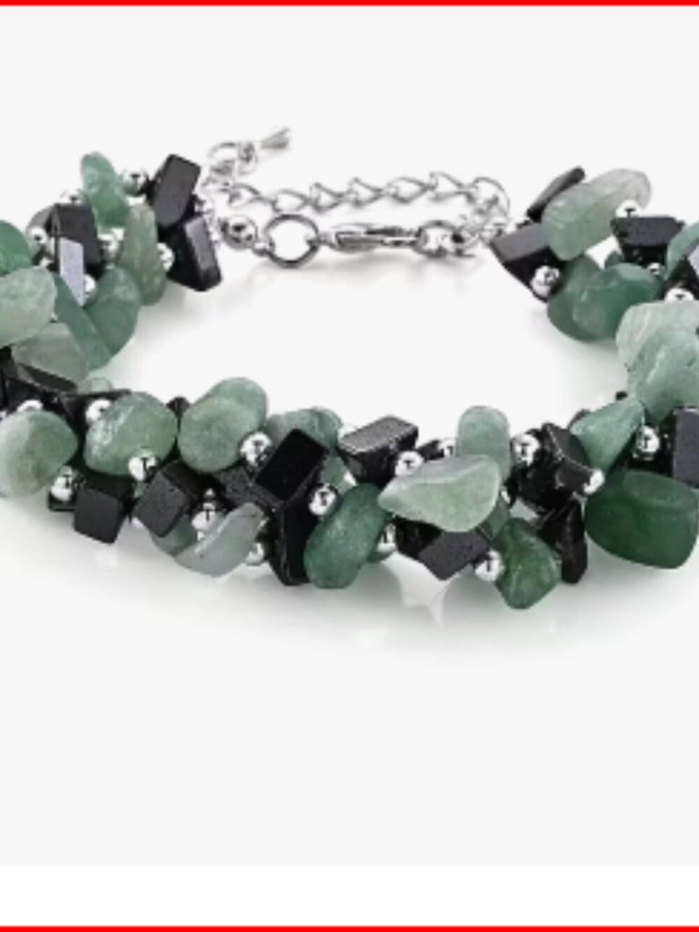 Green Aventurine and Hematite Beaded Bracelet